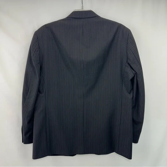 Andrew Fezza Worsted Wool Tonal Charcoal Gray Pinstripe Two-Piece Suit Mens 43S - Picture 2 of 15